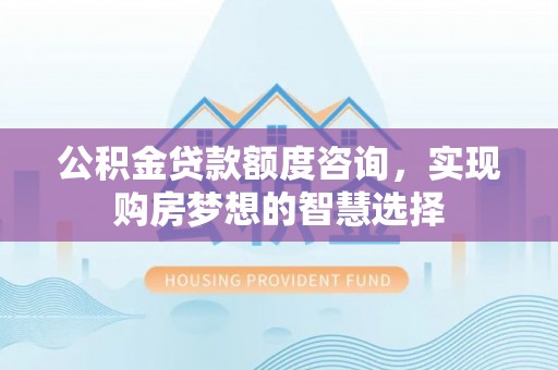 云浮公积金贷款额度咨询，实现购房梦想的智慧选择